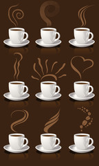 coffee cups and steam