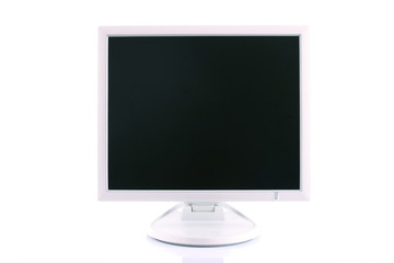 Big white LCD monitor with empty screen