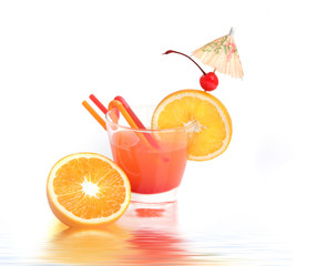 sweet orenge cocktail with fruits