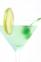 fresh green coctail (lime in focus)