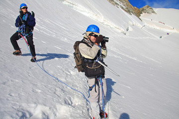 Alpinistes au D&ocirc;me des Ecrins