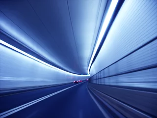 Fotobehang Tunnel Blauwe tunnel
