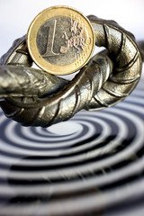 coin of one euro, european money