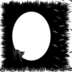 Midnight Halloween Frame - With Isolated Clipping Area