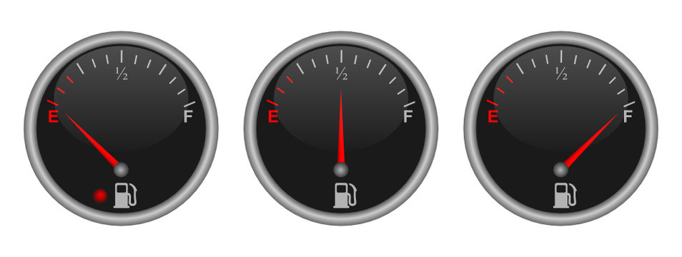 Dashboard Gas - Empty, Half, Full - Vector