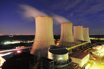 Cooling towers of a power plant