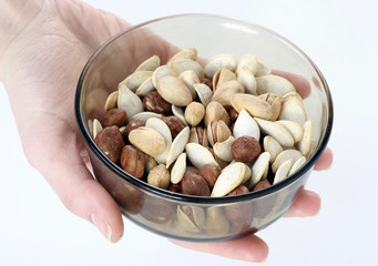 Different nuts (almons, pistachio, seeds).