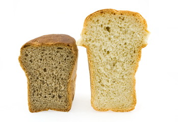 assorted bread isolated on white