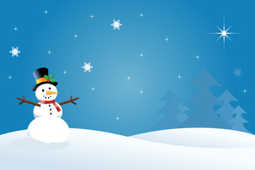 Snowman Christmas / Winter Scene