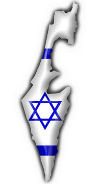 Israel button flag map shape