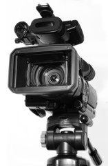 professional camcorder isolated on white