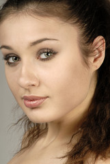 portrait of  young woman, close up