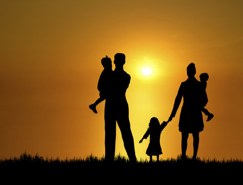 family at sunset 3