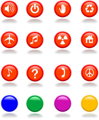 Assort Flowing Internet Icon Buttons