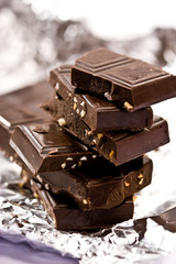 sweet series: break slab chocolate with nuts