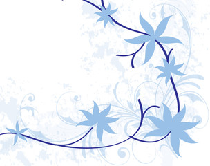 Fototapeta na wymiar arasque bleu et fleur pastel