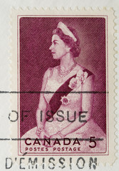 This is a Vintage 1964 Postage Stamp Queen of England Canada
