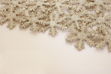 Glittery snowflakes background