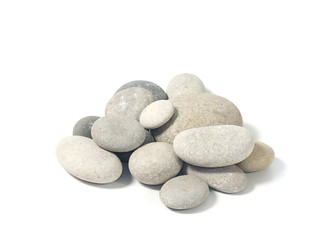Fototapeta na wymiar Pile of pebbles isolated on a white background
