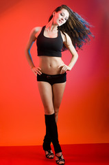 a young nice girl dancing modern dances