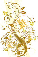 arabesque floral orange et jaune
