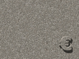 euro sign on stone wall - 3d illustration