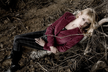 Fashion shoot of Paris Hilton look-a-like