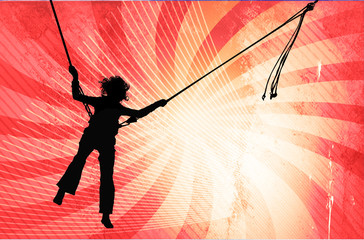 Ni&ntilde;a saltando con una goma