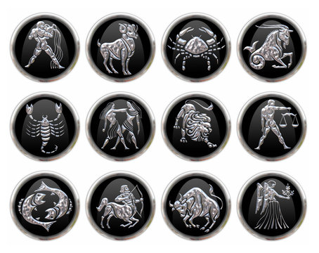 Botones con signos del Zodiaco