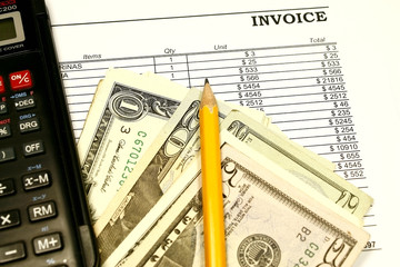 Invoice being paid concept