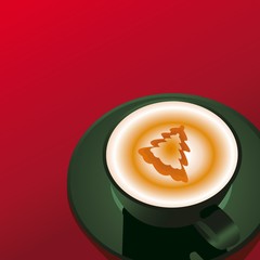 Vector green cup from coffee and chocolate