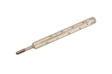 glass thermometer isolate on a white