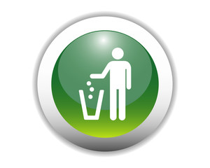 Glossy Recycling Icon Button