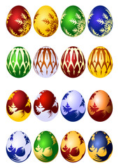 Easter eggs vector icon set