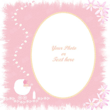 Beautyful Baby Girl Frame - with isolated clipping path