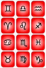 Zodiac Icon Set red