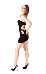 Fototapeta premium Young slim sexy woman. Isolated on white.