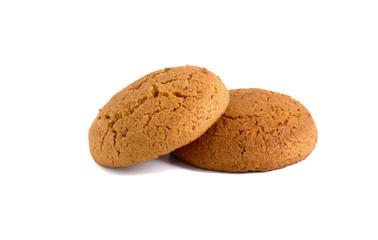 oatmeal cookies isolated on white with shadows