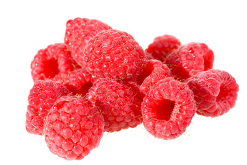 pile of raspberry isolated on a white background