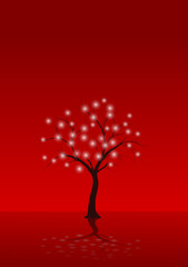 vector serie, red christmas tree decoration - Arbre de Noël