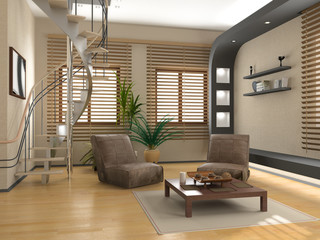 modern interior (3D rendering )