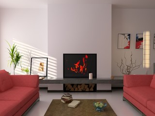 modern interior ( 3d rendering ).
