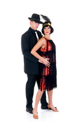 Attractive young couple, retro look Lindy Hop era.