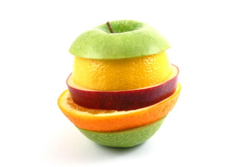 Fototapeta na wymiar fresh fruits isolated on a white background