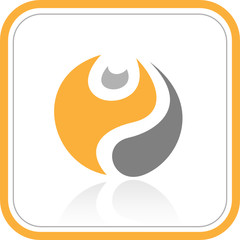 Vector abstract internet icon. Orange set.