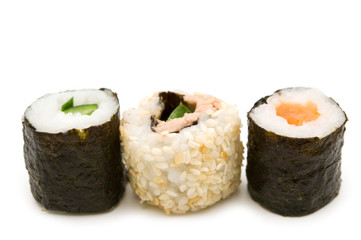 sushi on white background