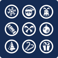 Christmas and New Year 9 icons  (set 1, part 1)
