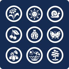 Seasons: Summer vector icons (set 4, part 1)