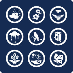 Seasons: Spring vector icons (set 3, part 2)