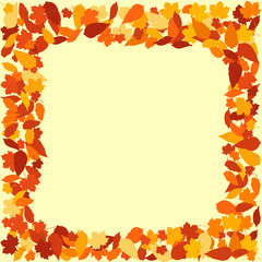 autumn frame with colourful leaves illustration